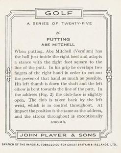 1939 Player's Golf #20 Abe Mitchell Back