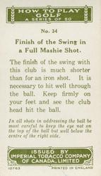 1925 Imperial Tobacco Golf Cards #34 Abe Mitchell Back
