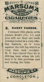 1914 Marsuma Famous Golfers and Their Strokes #3 Harry Vardon Back