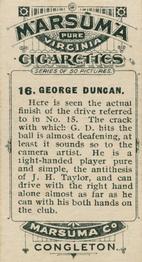 1914 Marsuma Famous Golfers and Their Strokes #16 George Duncan Back