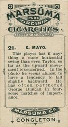 1914 Marsuma Famous Golfers and Their Strokes #21 Charles Mayo Back