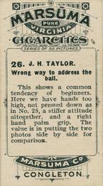 1914 Marsuma Famous Golfers and Their Strokes #26 J.H. Taylor Back