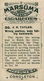 1914 Marsuma Famous Golfers and Their Strokes #30 J.H. Taylor Back