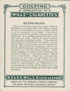 1924 Wills's Cigarettes Golfing #8 Gleneagles Back