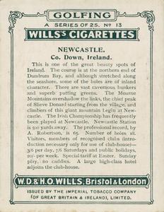1924 Wills's Cigarettes Golfing #13 Newcastle Back