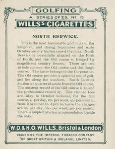 1924 Wills's Cigarettes Golfing #15 Berwick Back