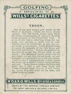 1924 Wills's Cigarettes Golfing #23 Troon Back