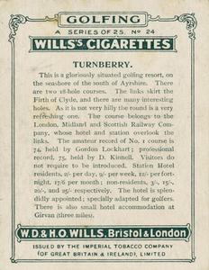 1924 Wills's Cigarettes Golfing #24 Turnberry Back