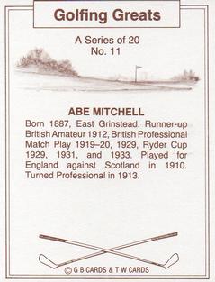 1989 G B Cards & T W Cards Golfing Greats #11 Abe Mitchell Back
