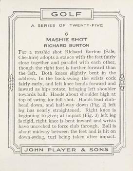 1939 Player's Golf - Without copyright line #6 Richard Burton Back