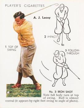 1939 Player's Golf - Without copyright line #19 A.J. Lacey Front