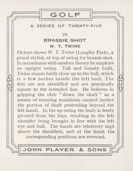 1939 Player's Golf - Without copyright line #23 W.T. Twine Back