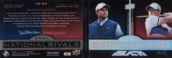 2014 Upper Deck Exquisite - Black Dual National Rivals Signatures #NR-WM Tiger Woods / Rory McIlroy Back