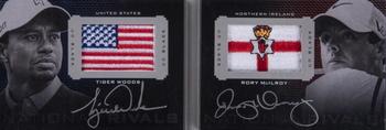 2014 Upper Deck Exquisite - Black Dual National Rivals Signatures #NR-WM Tiger Woods / Rory McIlroy Front