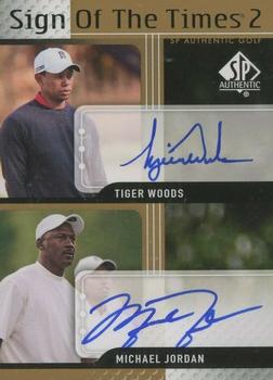 2012 SP Authentic - Sign of the Times 2 #ST2-TM Tiger Woods / Michael Jordan Front