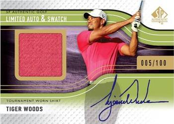 2012 SP Authentic - Base Limited Auto & Swatch #1 Tiger Woods Front