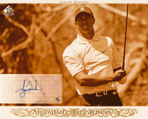 2005 SP Signature Golf - Signature Greatness Sepia-tone #SG3 Tiger Woods Front