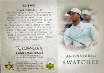 2004 SP Signature - Signature Swatches #SS-TW5 Tiger Woods Back