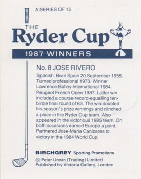1987 Birchgrey The Ryder Cup #8 Jose Rivero Back