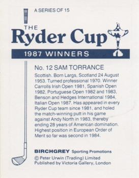 1987 Birchgrey The Ryder Cup #12 Sam Torrance Back