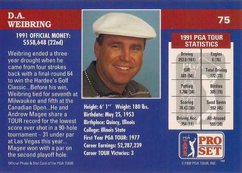 1992 Pro Set PGA Tour The Honda Classic #75 D.A. Weibring Back