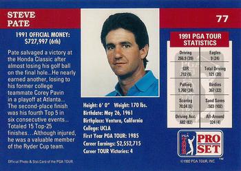 1992 Pro Set PGA Tour The Honda Classic #77 Steve Pate Back