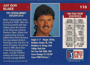 1992 Pro Set PGA Tour The Honda Classic #115 Jay Don Blake Back