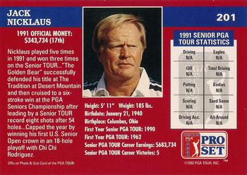 1992 Pro Set PGA Tour The Honda Classic #201 Jack Nicklaus Back