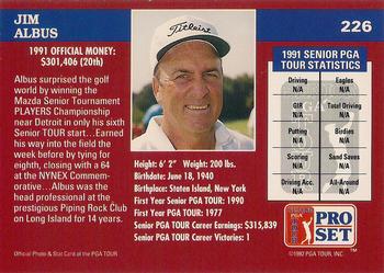 1992 Pro Set PGA Tour The Honda Classic #226 Jim Albus Back