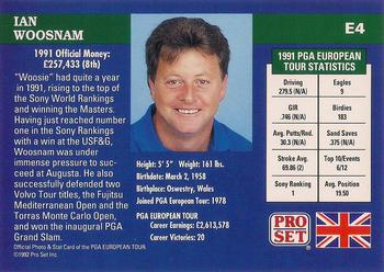 1992 Pro Set PGA Tour The Honda Classic #E4 Ian Woosnam Back