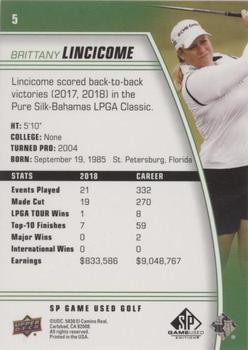 2021 SP Game Used #5 Brittany Lincicome Back