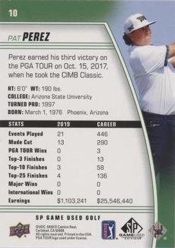 2021 SP Game Used #10 Pat Perez Back