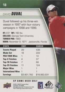 2021 SP Game Used #18 David Duval Back