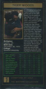 1993-98 Grand Slam Ventures Champions of Golf: The Masters Collection - Gold Foil #NNO Tiger Woods Back