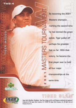 2002 Upper Deck Collectibles Tiger Slam PlayMakers #TWS-4 Tiger Woods Back