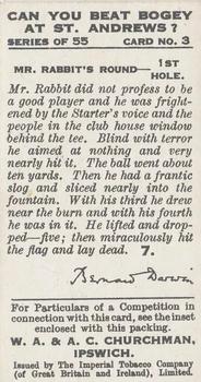 1933 Churchman's Can You Beat Bogey at St. Andrews #3 1st Burn Hole Back