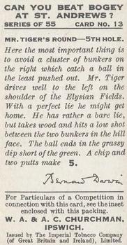 1933 Churchman's Can You Beat Bogey at St. Andrews #13 5th Hole O’Cross Back