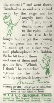 1934 Churchman's Three Jovial Golfers in Search of the Perfect Course #9 6th Hole at Gleneagles (King’s) Back