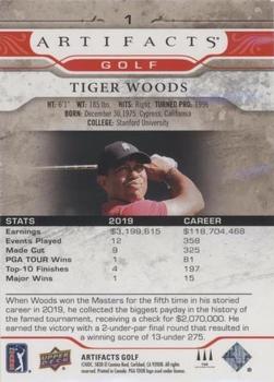 2021 Upper Deck Artifacts - Red #1 Tiger Woods Back