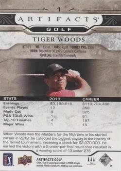 2021 Upper Deck Artifacts - Black #1 Tiger Woods Back