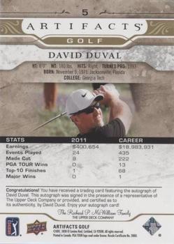 2021 Upper Deck Artifacts - Gold Spectrum Autographs #5 David Duval Back