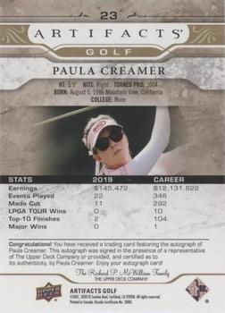 2021 Upper Deck Artifacts - Gold Spectrum Autographs #23 Paula Creamer Back