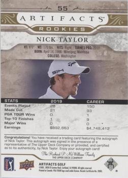 2021 Upper Deck Artifacts - Gold Spectrum Autographs #55 Nick Taylor Back