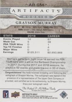 2021 Upper Deck Artifacts - Rookies Autographs #AR-GM Grayson Murray Back