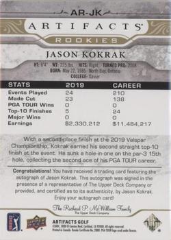 2021 Upper Deck Artifacts - Rookies Autographs Gold #AR-JK Jason Kokrak Back