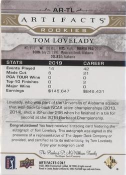 2021 Upper Deck Artifacts - Rookies Autographs Gold #AR-TL Tom Lovelady Back