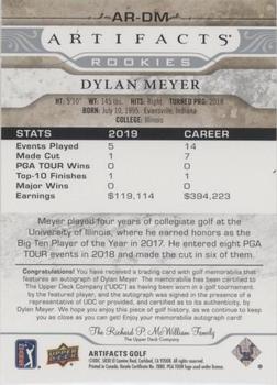 2021 Upper Deck Artifacts - Rookies Auto-Memorabilia #AR-DM Dylan Meyer Back