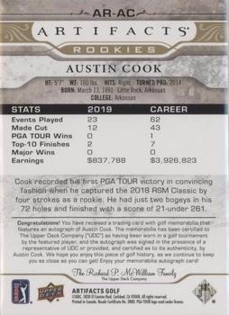 2021 Upper Deck Artifacts - Rookies Auto-Memorabilia Gold #AR-AC Austin Cook Back