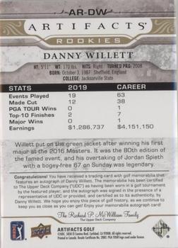 2021 Upper Deck Artifacts - Rookies Auto-Memorabilia Gold #AR-DW Danny Willett Back