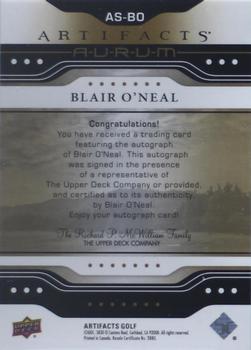2021 Upper Deck Artifacts - Aurum Signatures #AS-BO Blair O'Neal Back